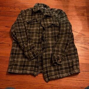 Xhilaration Olive Plaid Shirt Jacket